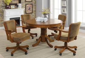 Mitchell 5-piece Game Table Set Amber and Brown