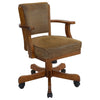 Mitchell Upholstered Game Chair Olive-brown and Amber image