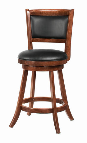 Broxton Upholstered Swivel Counter Height Stools Chestnut and Black (Set of 2)