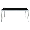 Carone Rectangular Dining Table Chrome and Black image