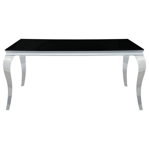 Carone Rectangular Dining Table Chrome and Black image