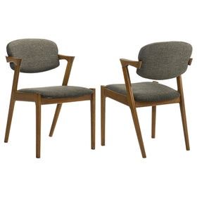 Malone Dining Side Chairs Grey and Dark Walnut (Set of 2)