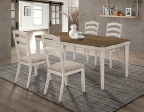 Ronnie Starburst Dining Table Set Khaki and Rustic Cream