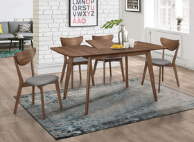 Alfredo 5-Piece Dining Room Set Natural Walnut and Grey