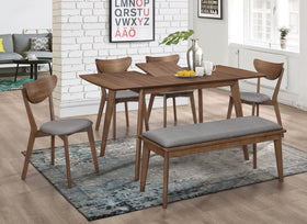 Alfredo 6-Piece Dining Room Set Natural Walnut and Grey