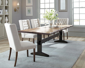 Bexley 5-Piece Rectangular Live Edge Dining Set Natural Honey and Espresso