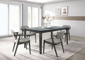 Stevie Rectangular Dining Set Grey and Black