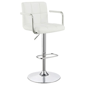 Palomar Adjustable Height Bar Stool White and Chrome