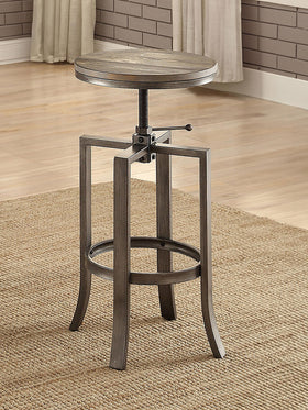 Bartlett Adjustable Height Swivel Bar Stools Brushed Nutmeg and Slate Grey (Set of 2)