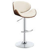 Harris Adjustable Bar Stool Ecru and Chrome image