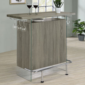 Acosta Rectangular Bar Unit with Footrest and Glass Side Panels