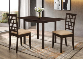 Kelso 3-piece Drop Leaf Dining Set Cappuccino and Tan