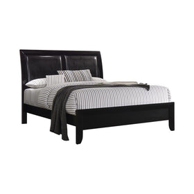 Briana Queen Upholstered Panel Bed Black