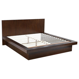 Jessica Eastern King Platform Bed with Rail Seating Cappuccino