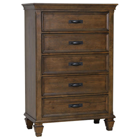 Franco 5-drawer Chest Burnished Oak