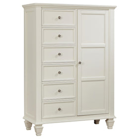 Sandy Beach 8-drawer Door Chest Storage Cream White