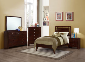 Serenity 4-Piece Panel Bedroom Set Rich Merlot Twin