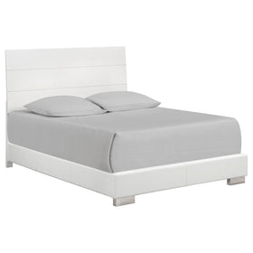 Felicity Eastern King Panel Bed Glossy White