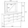 Felicity 6-drawer Dresser with LED Mirror White High Gloss
