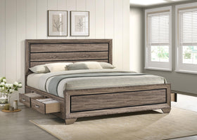 Kauffman Eastern King Storage Bed Washed Taupe