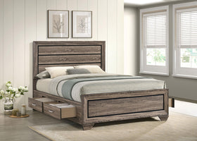 Kauffman Queen Storage Bed Washed Taupe