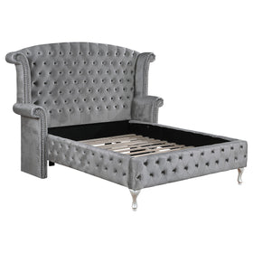 Deanna Queen Tufted Upholstered Bed Grey