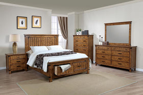 Brenner 5-Piece Storage Bedroom Set Rustic Honey Queen