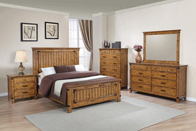 Brenner 5-Piece Panel Bedroom Set Rustic Honey Full