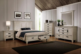 Franco 5-piece California King Storage Bedroom Set Antique White