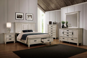 Franco 4-piece Queen Storage Bedroom Set Antique White