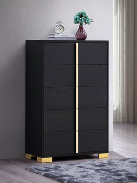 Marceline 5-drawer Chest Black