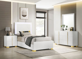 Marceline Bedroom Set with LED Headboard White