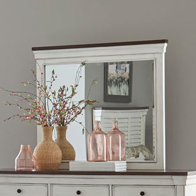 Hillcrest Rectangular Dresser Mirror Dark Rum and White