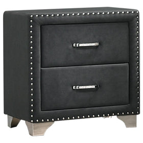 Melody 2-drawer Upholstered Nightstand Grey