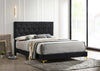 Kendall Tufted Panel Bed Black and Gold