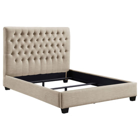 Chloe Tufted Upholstered Full Bed Oatmeal