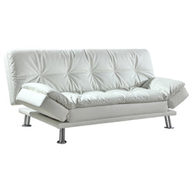 Dilleston Tufted Back Upholstered Sofa Bed White