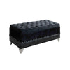 Barzini Tufted Rectangular Trunk with Nailhead Black image