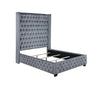 Rocori Eastern King Wingback Tufted Bed Grey image