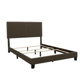 Boyd California King Upholstered Bed with Nailhead Trim Charcoal