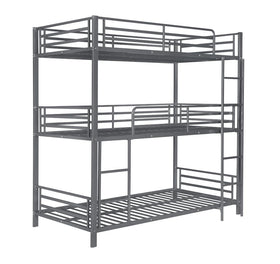 Maynard Metal Triple Twin Bunk Bed Gunmetal