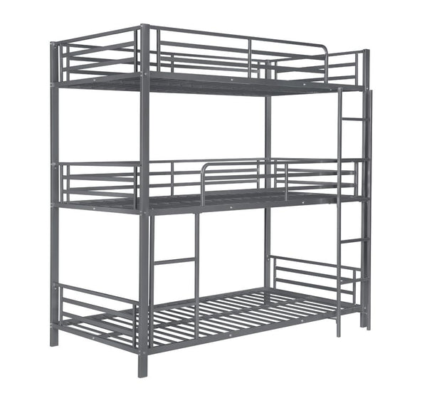 Maynard Metal Triple Twin Bunk Bed Gunmetal image