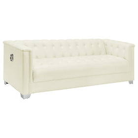 Chaviano Tufted Upholstered Sofa Pearl White