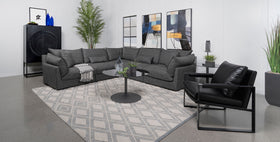 Sasha 6-piece Upholstered Modular Sectional Sofa Barely Black