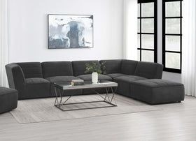 Sunny Upholstered 6-piece Modular Sectional Dark Charcoal