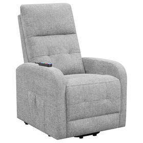 Howie Tufted Upholstered Power Lift Recliner Grey