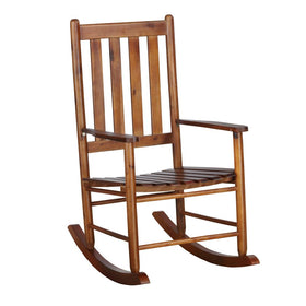 Annie Slat Back Wooden Rocking Chair Golden Brown