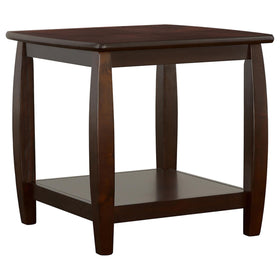 Dixon Square End Table with Bottom Shelf Espresso