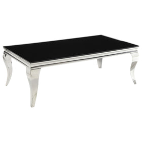 Luna Rectangular Coffee Table Chrome and Black