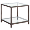 Trini End Table with Glass Shelf Black Nickel image